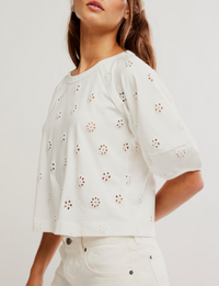 Jessie Eyelet Tee, Whisper White