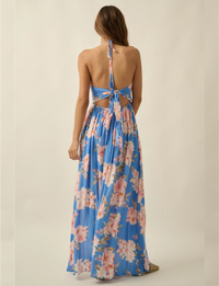 Floral Maxi Dress, Retro Blue