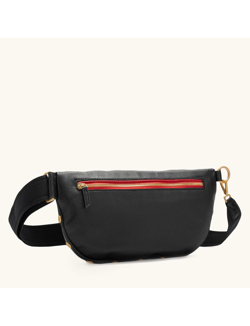 Charles Large Crossbody, Black/Brushed Gold