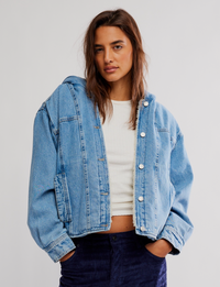 Asher Cozy Denim Jacket, Snowdrift Wash