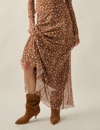Antelope Maxi Skirt, Polka Dot/Taupe