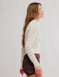 Pretty In Pointelle Cardi, Ivory