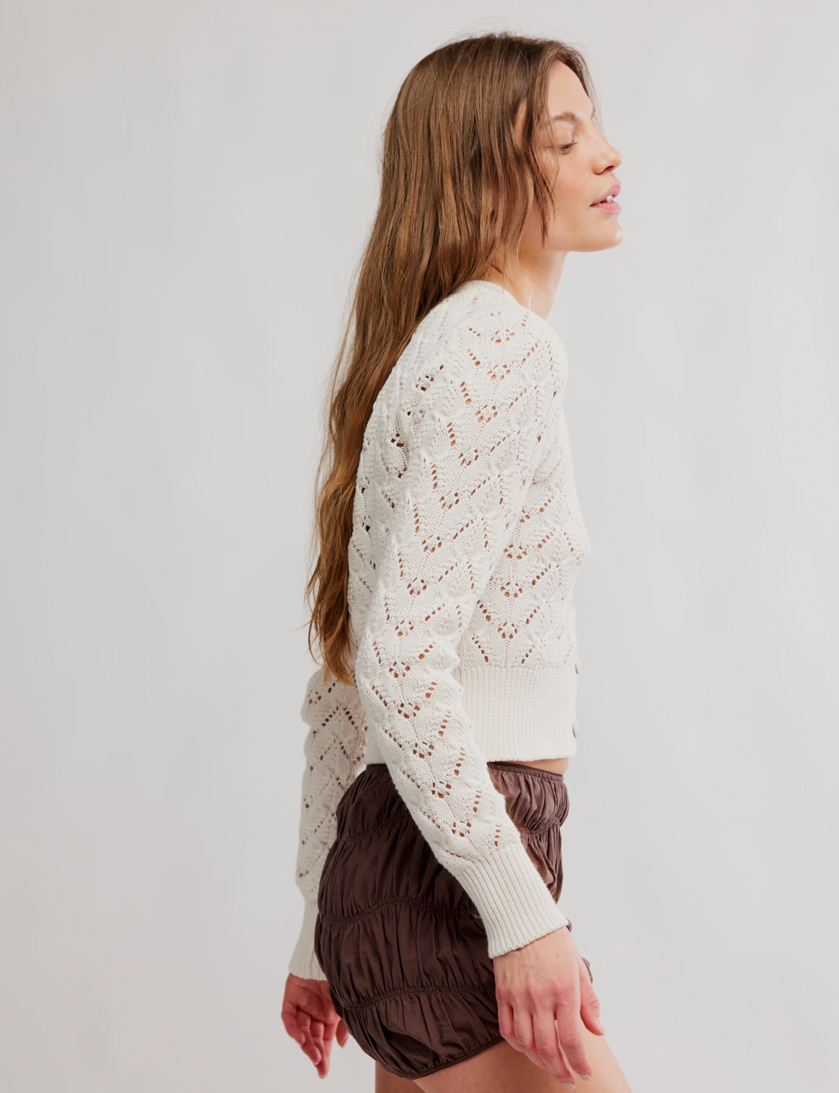 Pretty In Pointelle Cardi, Ivory