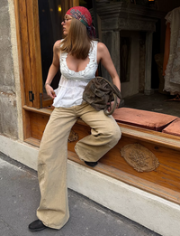 Fable Twisted Seam Jean, Oat Latte