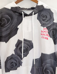 Anti Social Social Club Rose Hoodie, White/Black