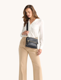 VIP Medium Handbag, Black/Bushed Gold