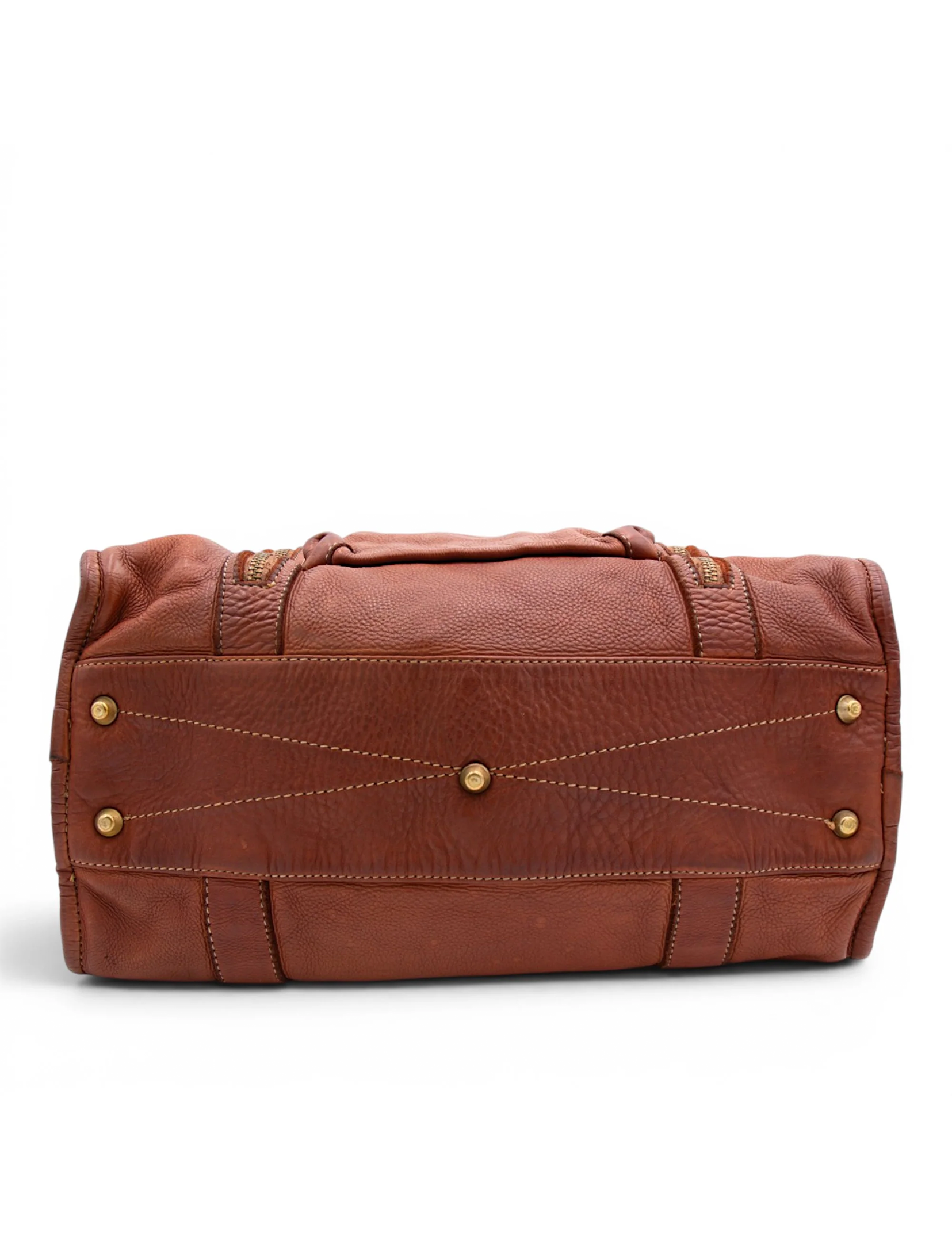 Large Leather Satchel, Cognac