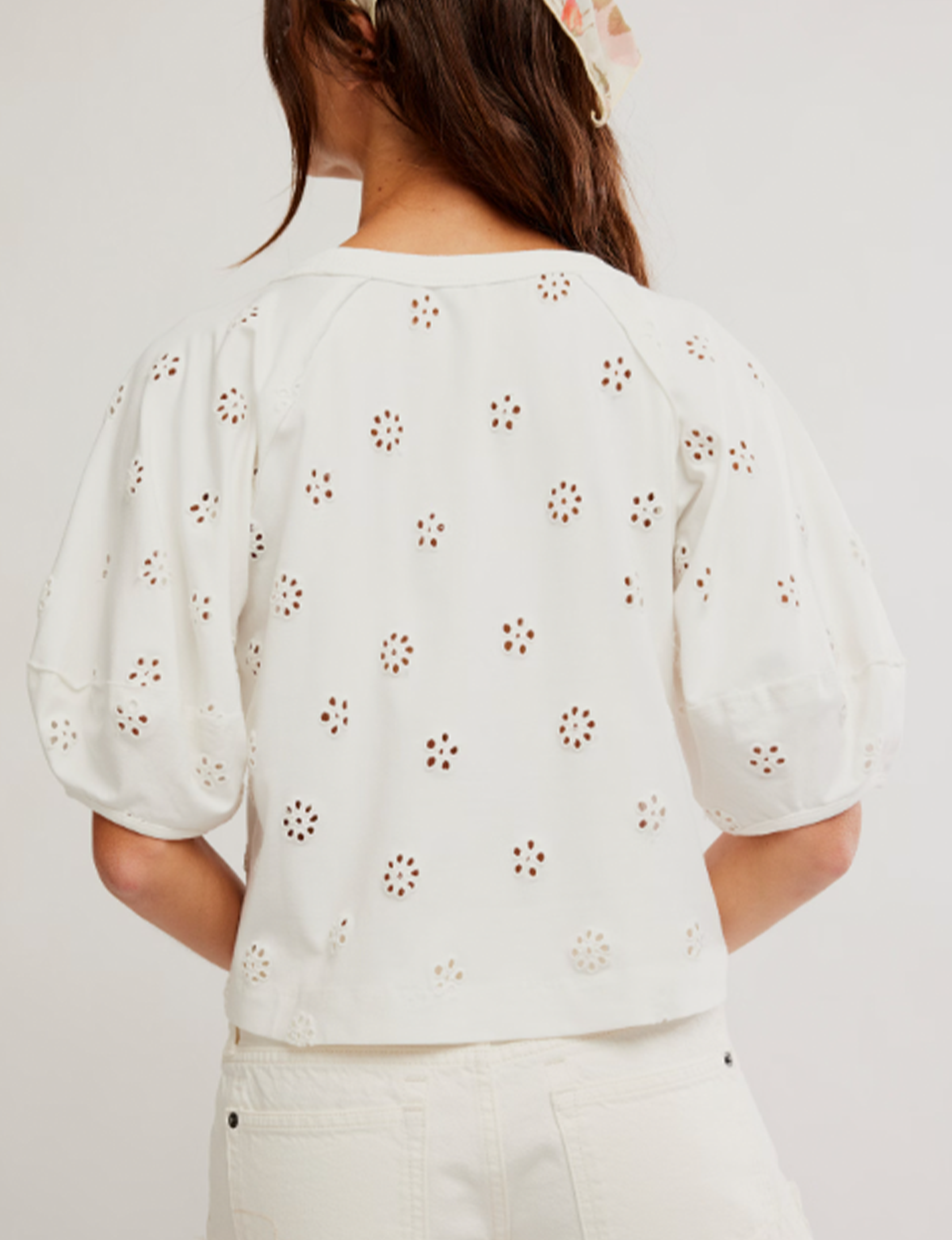 Jessie Eyelet Tee, Whisper White