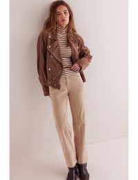 Good Good Stripe Turtleneck, Otter/Tea