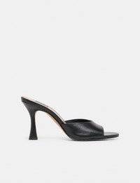 Rosha Heel, Black Leather