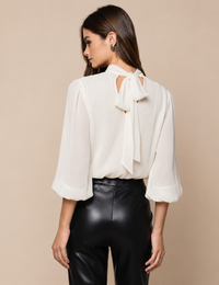 Aya Balloon Blouse, Ivory