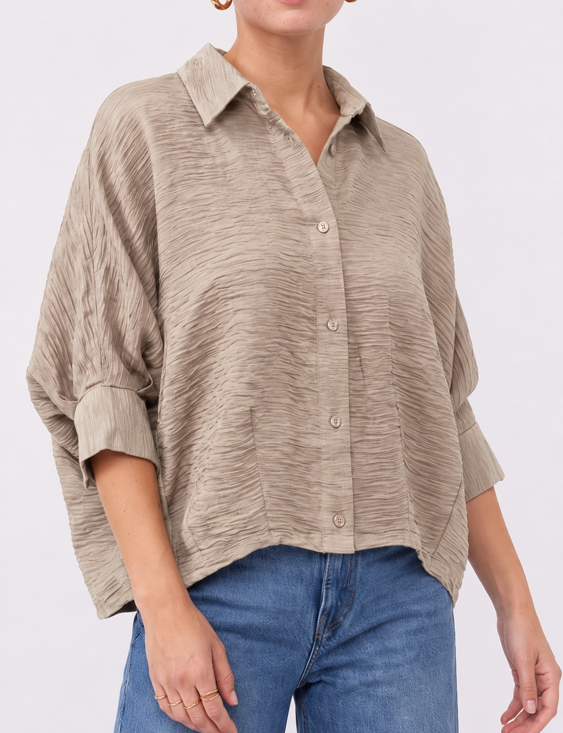 Dolman Blouse, Tan