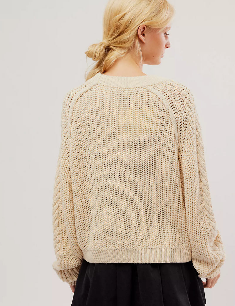 Frankie Cable Sweater, Ivory