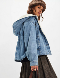 Asher Cozy Denim Jacket, Snowdrift Wash