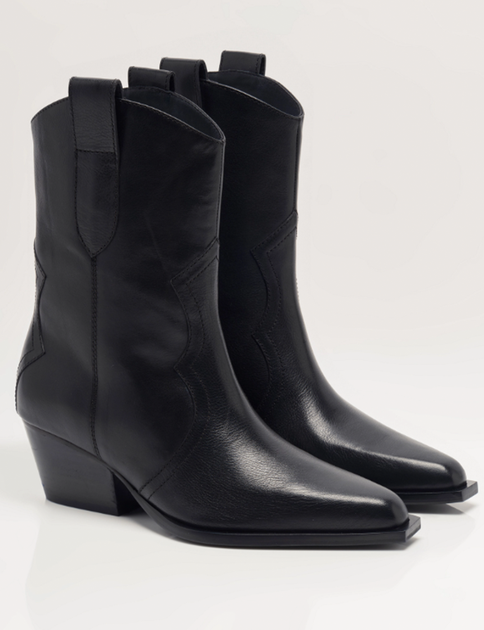 Cat Nap Cowboy Boot, Black Leather