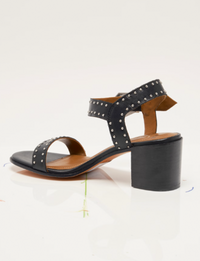 Buckle Up Block Heel, Black Tide Leather