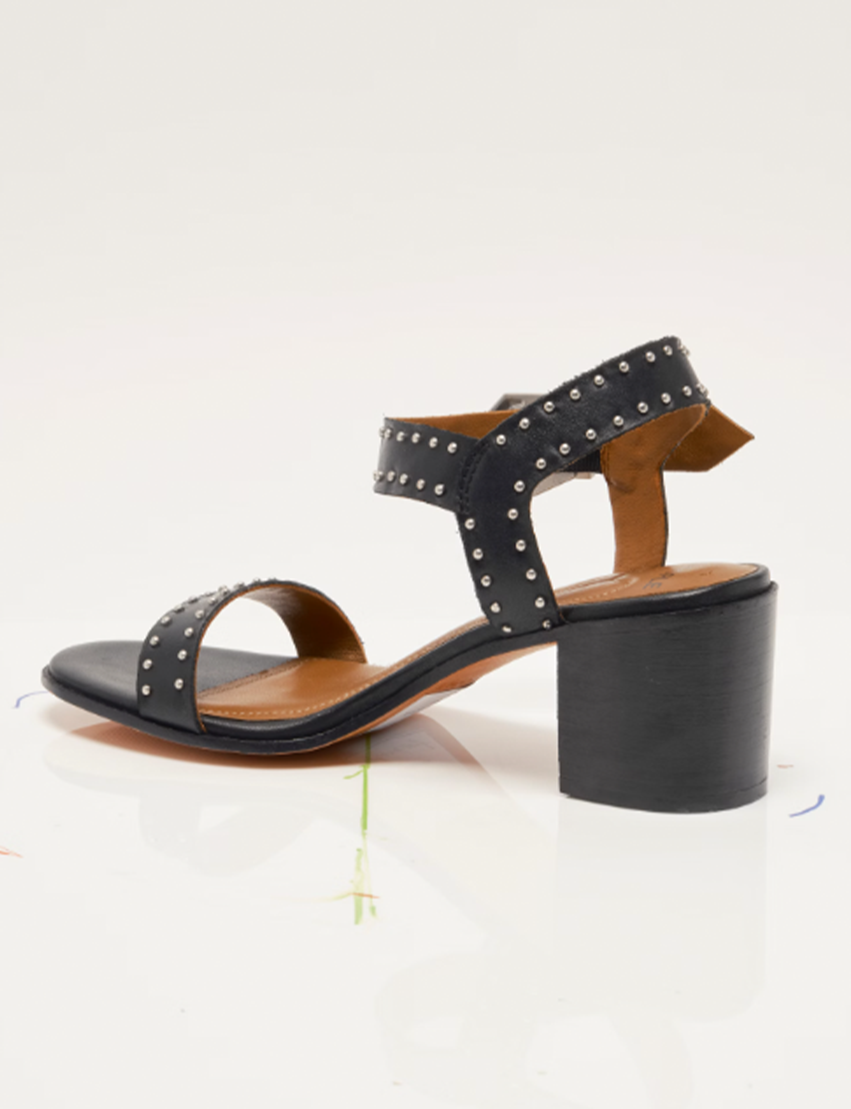 Buckle Up Block Heel, Black Tide Leather