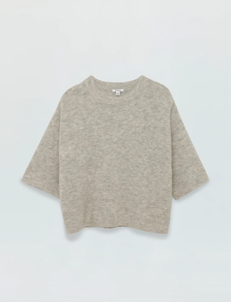 Micah Sweater Tee, Soft Grey