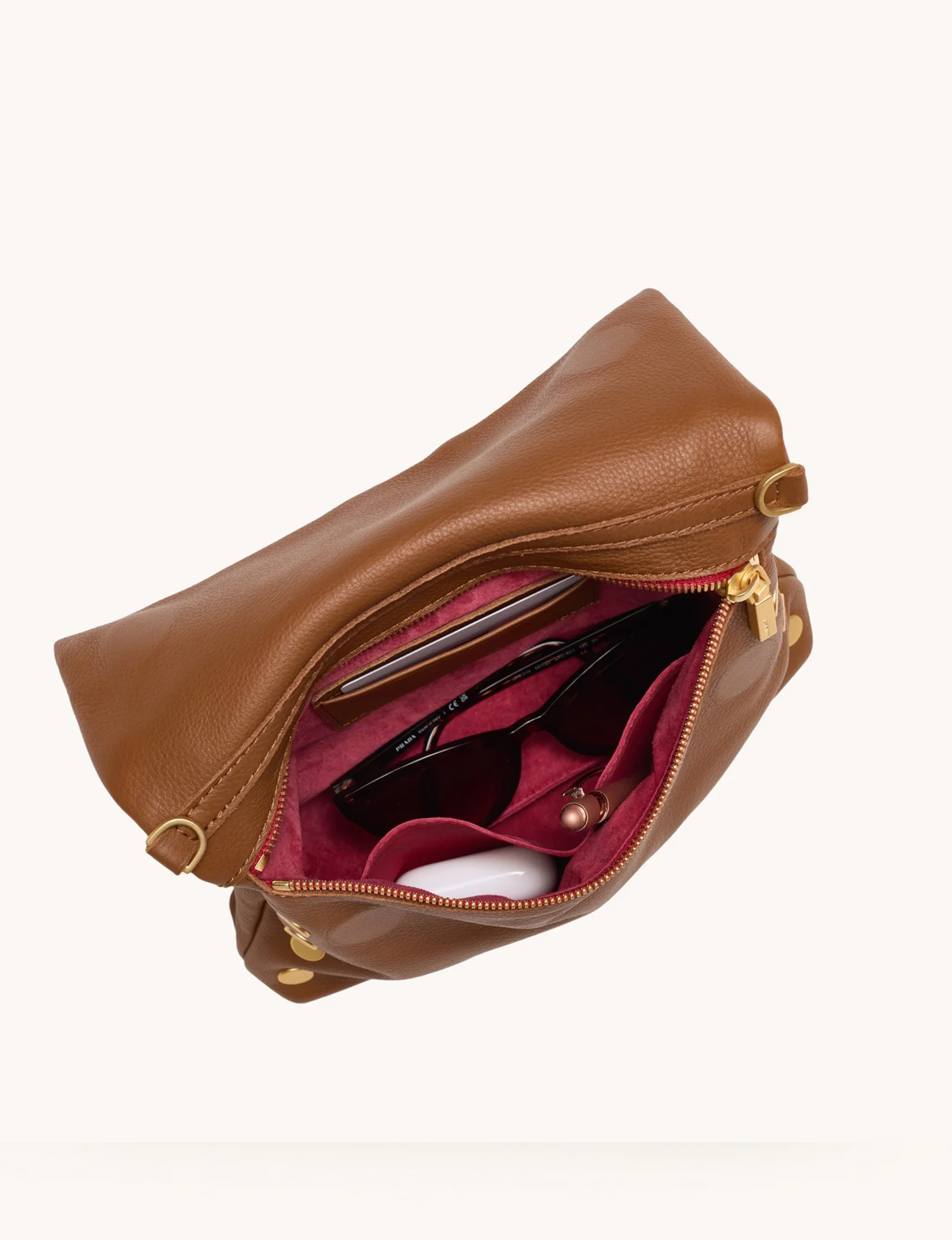 VIP Medium Handbag, Mahogany/Brushed Gold