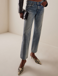 Low Rise Albany Straight, Light Blue