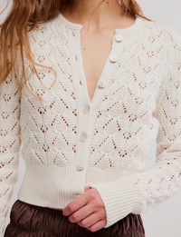 Pretty In Pointelle Cardi, Ivory