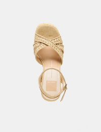 Danila Cross Hatch Heels, Natural Raffia