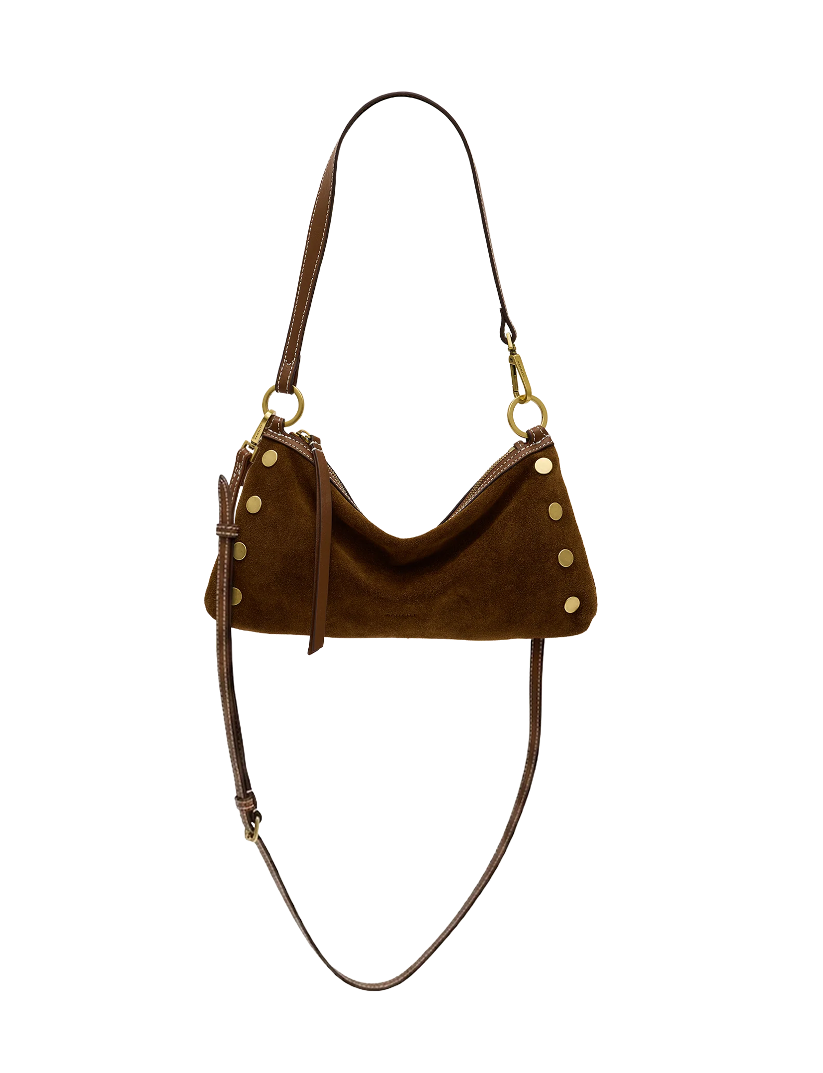 Kyle Small Handbag, Cinnamon Suede/Antique Gold