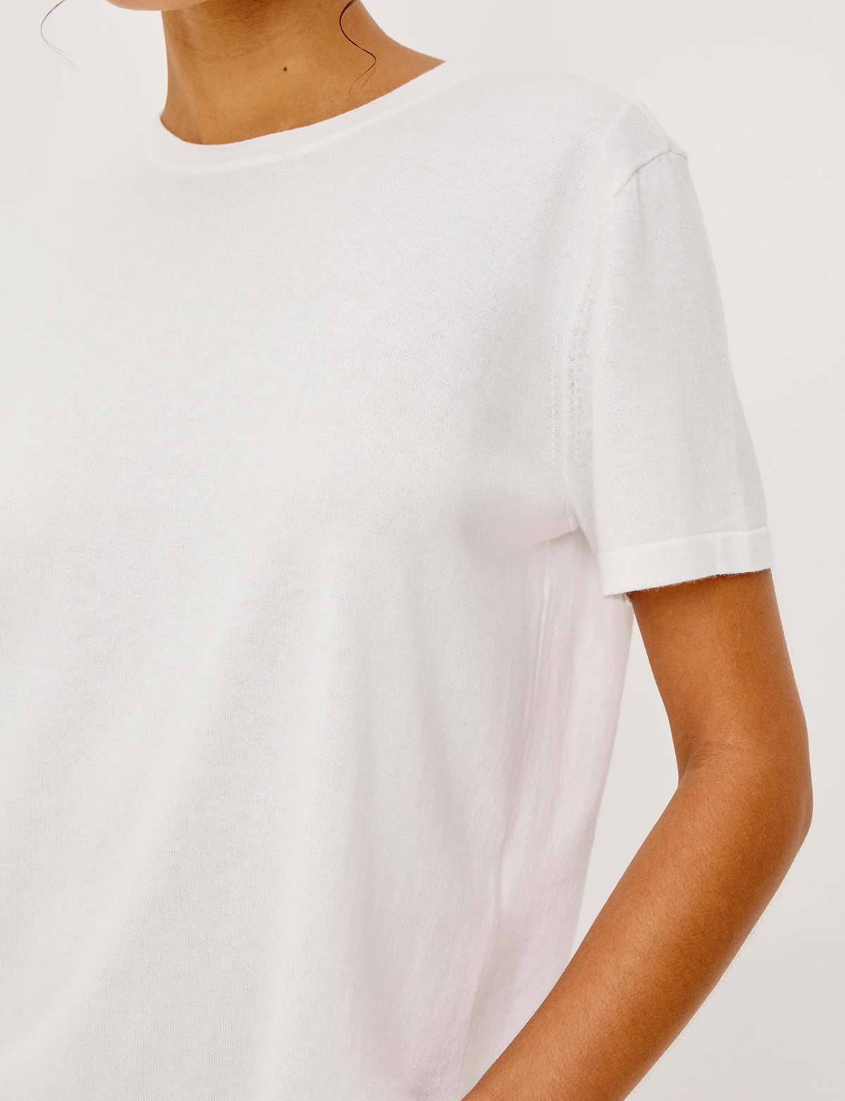 Cotton Cashmere LS Tee, White