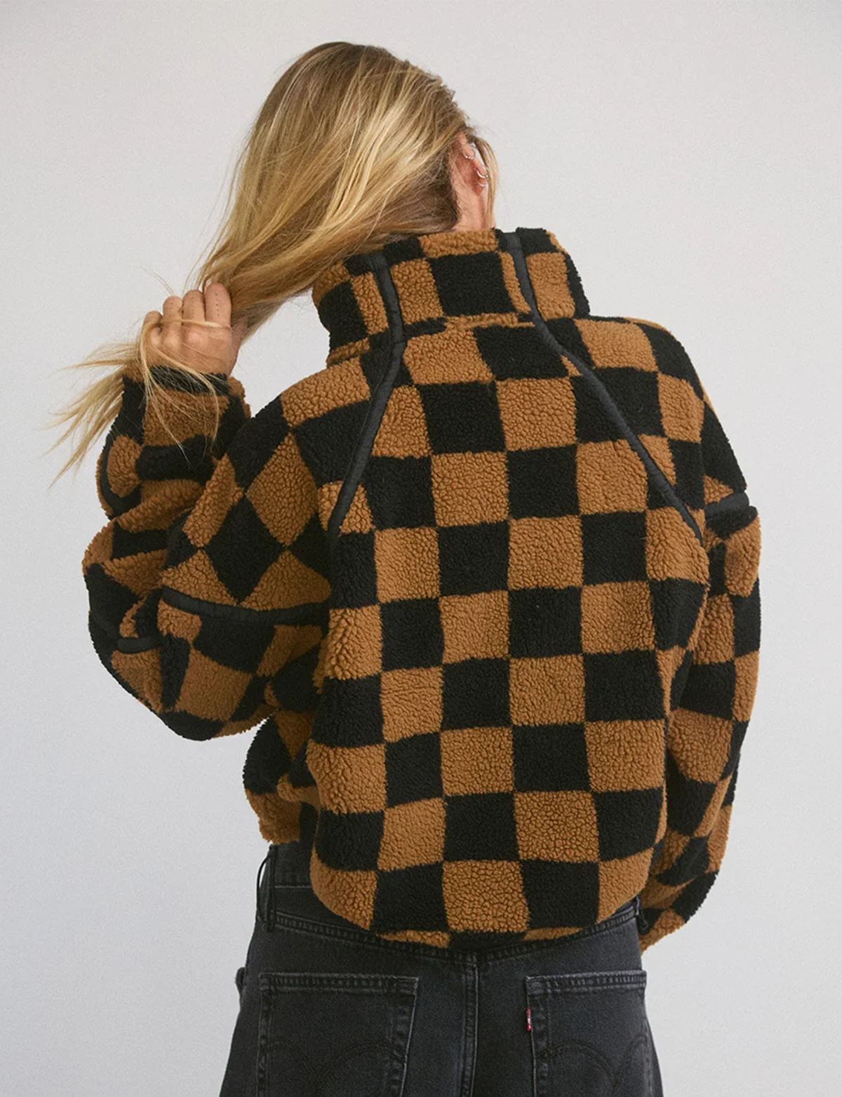 Big Sky Sherpa Half Zip, Checkmate