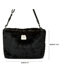 Duplex Reversible Faux Fur Tote, Black