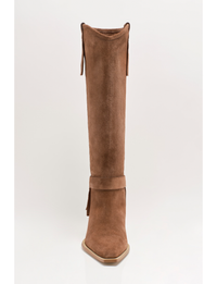 Faith Fringe Western Boot, Faded Saddle Suede