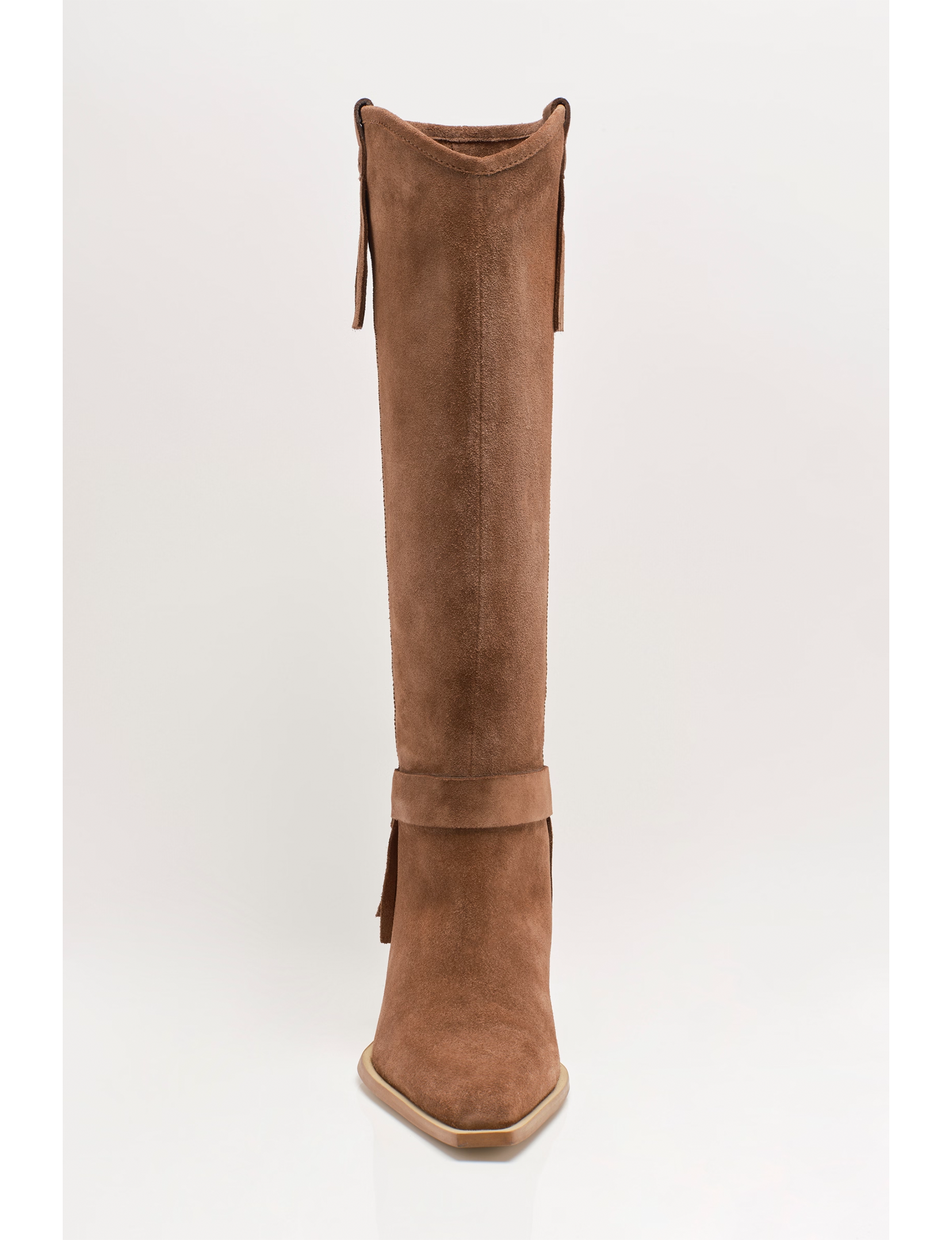 Faith Fringe Western Boot, Faded Saddle Suede