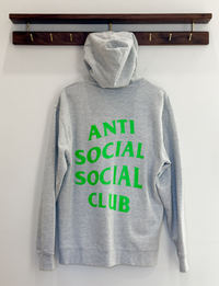Anti Social Social Club Zip Hoodie, Heather Grey/Green