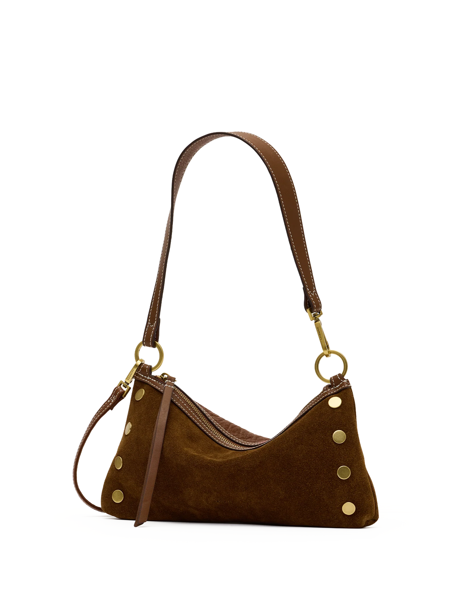 Kyle Small Handbag, Cinnamon Suede/Antique Gold