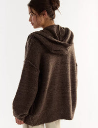 Thistle Hooded Cardi, Fudge/Combo