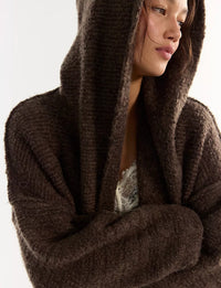 Thistle Hooded Cardi, Fudge/Combo
