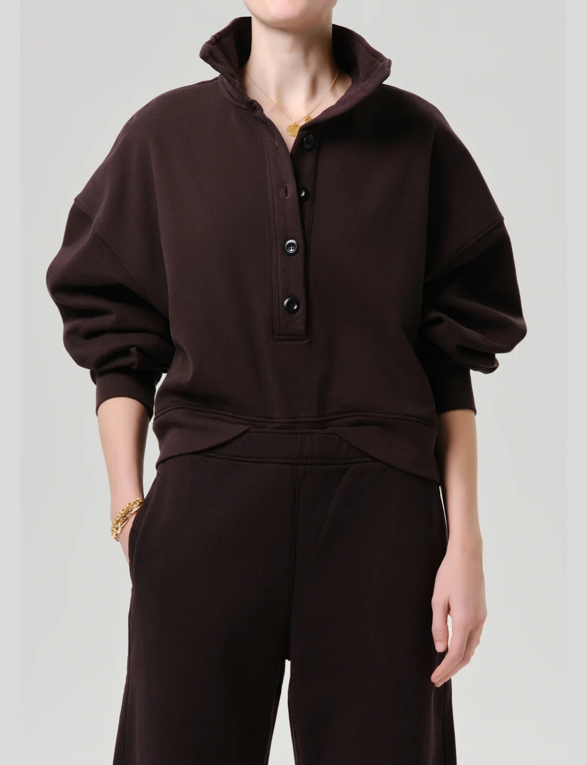 Mirelle Funnel Neck Pullover, Chocolate