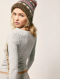 So Soft Seamless Modal Cable Long Sleeve, Heather Grey