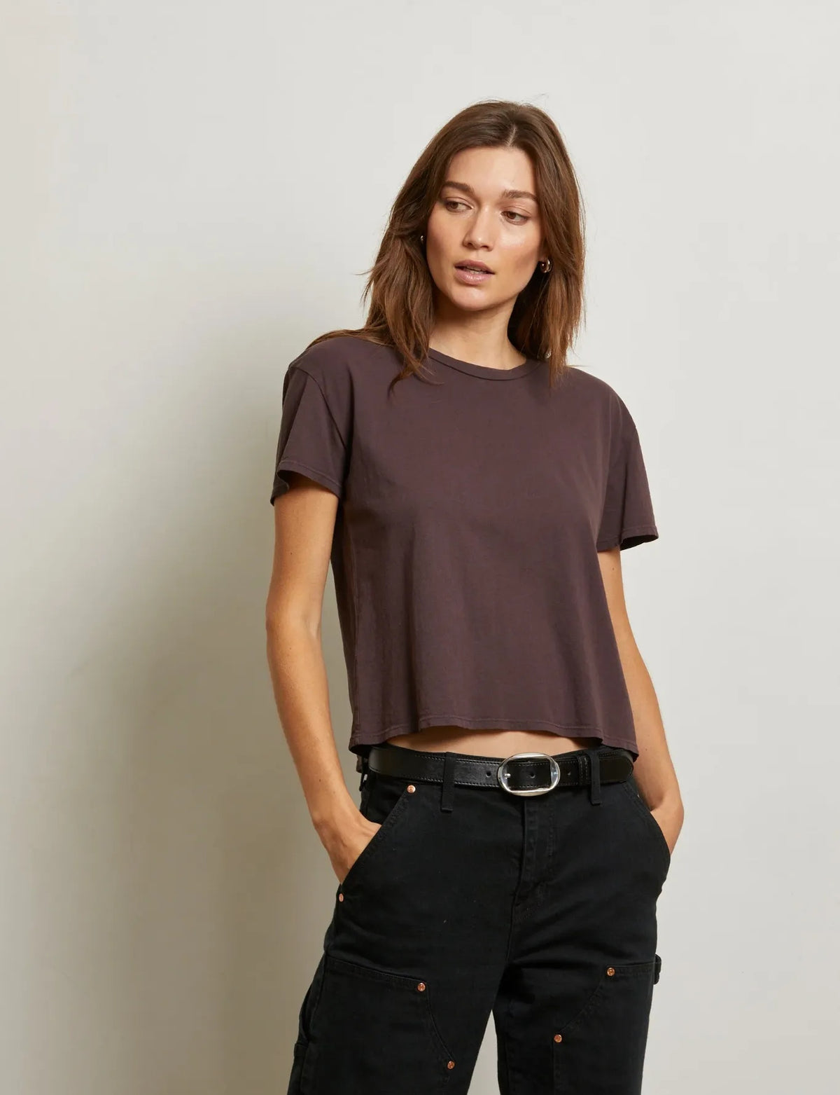 Harley Boxy Crew Tee, Cocoa