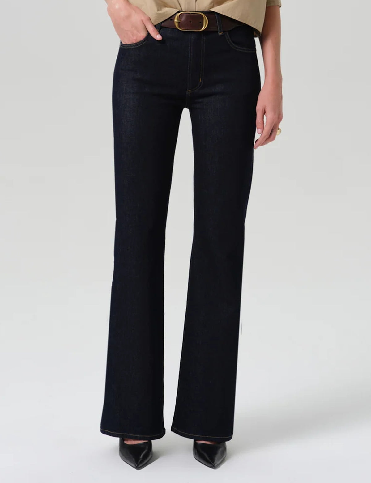 Lilah High Rise Long Bootcut, Inky Rinse