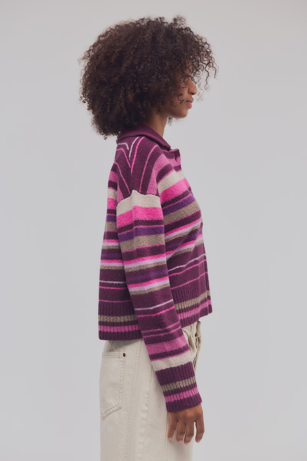 Trading Up Striped Polo, Berry Combo