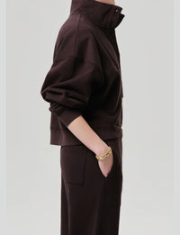 Mirelle Funnel Neck Pullover, Chocolate