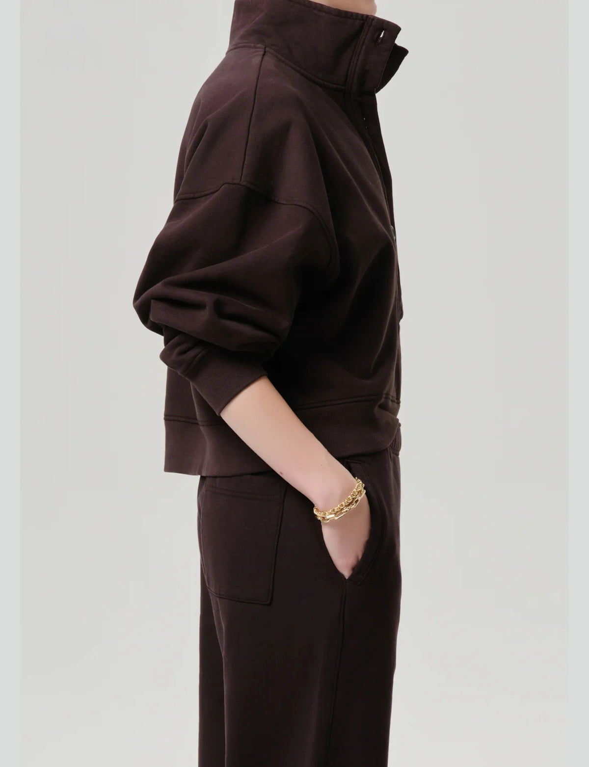 Mirelle Funnel Neck Pullover, Chocolate