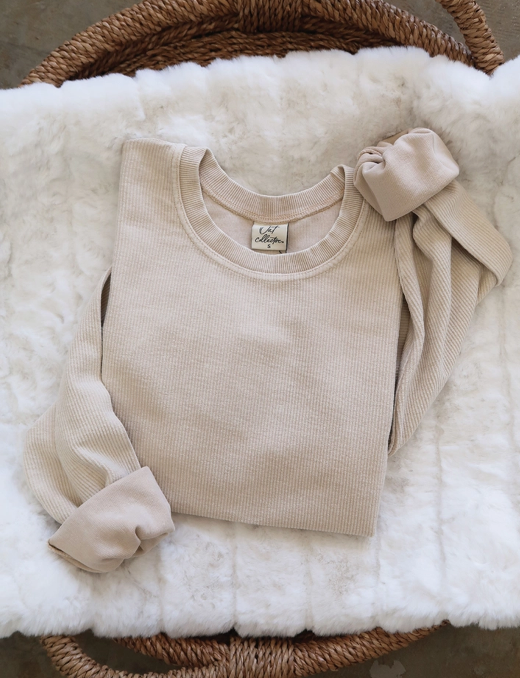 Vintage Cropped Thermal, Dusty Vanilla