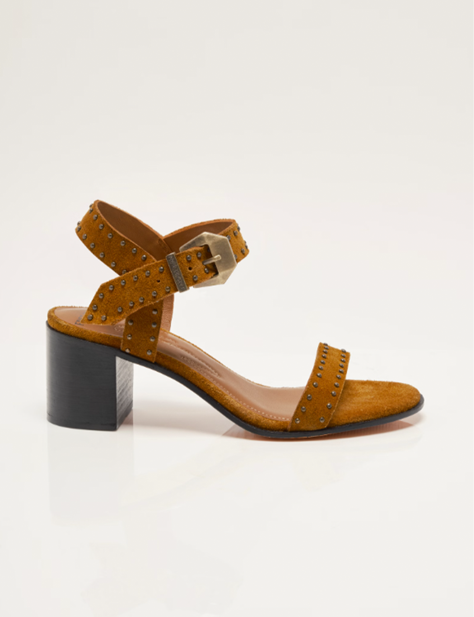 Buckle Up Block Heel, Driftwood Tan Suede