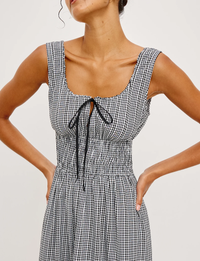 Jordie Dress, Black/Gingham