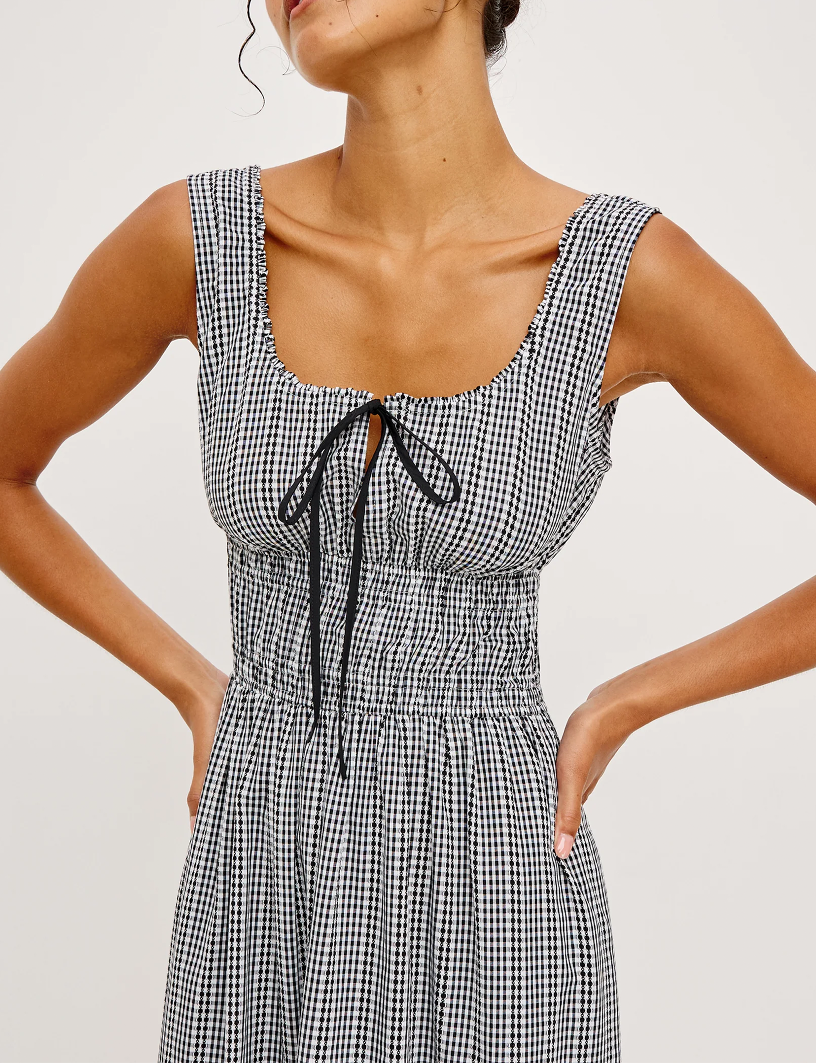 Jordie Dress, Black/Gingham