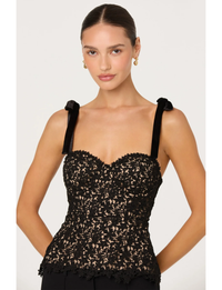 Donne Top, Black/Nude