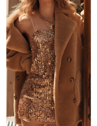 Midnight Kiss Mini Slip, Gold/Combo