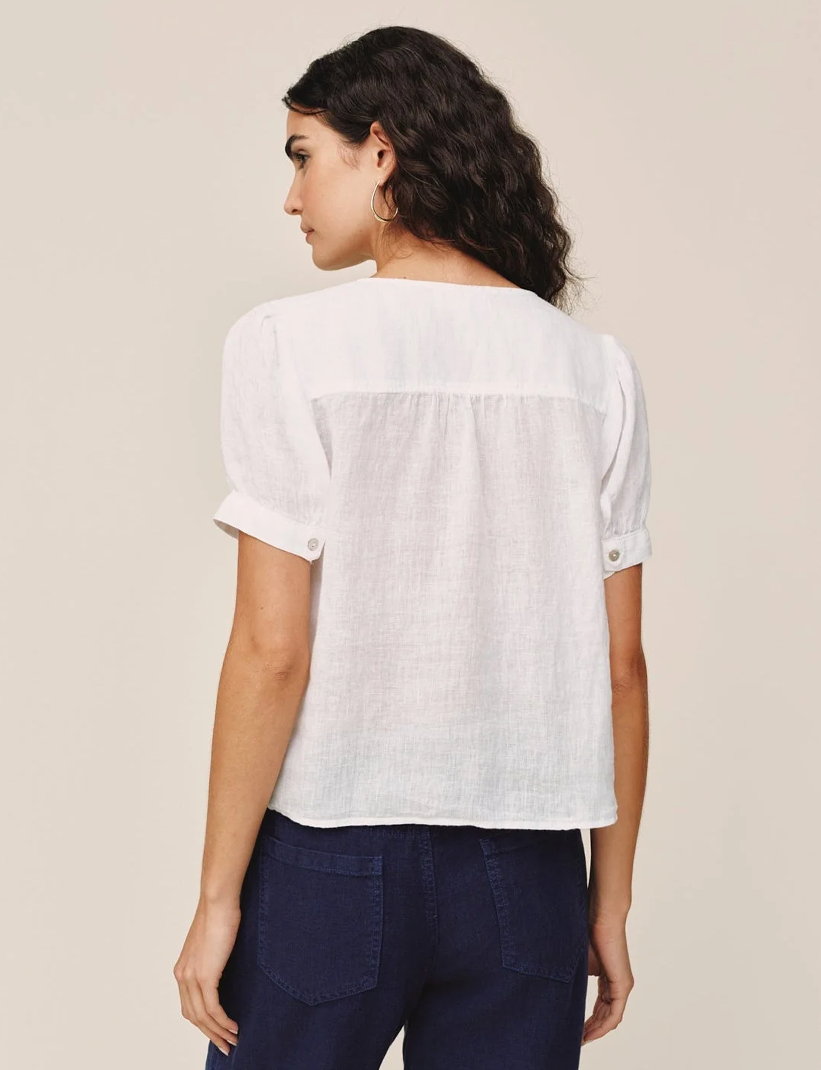 Flowy Pullover Top, White